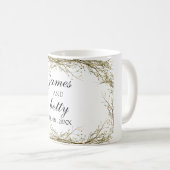 Minimalistisch wit rustiek huwelijksgeschenk koffiemok (Voorkant rechts)