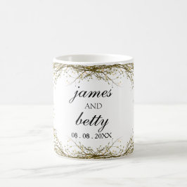 Minimalistisch wit rustiek huwelijksgeschenk koffiemok