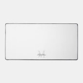 Minimalistisch wit script kalligrafie monogram bureaumat (Voorkant)