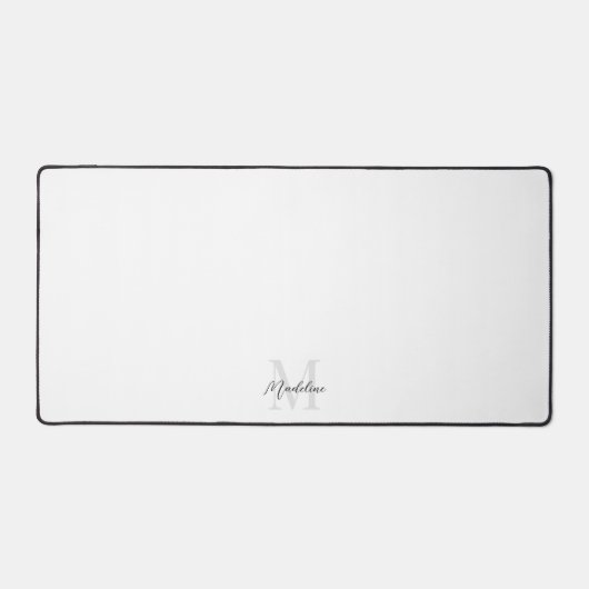 Minimalistisch wit script kalligrafie monogram bureaumat (Voorkant)