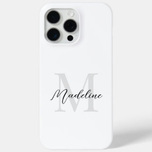 Minimalistisch wit script kalligrafie monogram iPhone 15 pro max hoesje