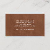 Minimalistisch wit script Mocha Visitekaartje (Achterkant)