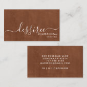 Minimalistisch wit script Mocha Visitekaartje (Voorkant / Achterkant)