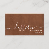 Minimalistisch wit script Mocha Visitekaartje (Voorkant)