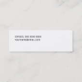 Minimalistisch wit slank mini visitekaartje (Achterkant)
