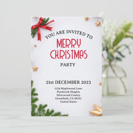 Minimalistisch wit thema Kerstmis met sterren Kaart (Staand voorkant)