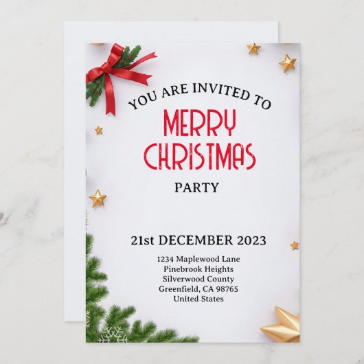 Minimalistisch wit thema Kerstmis met sterren Kaart (Voorkant / Achterkant)