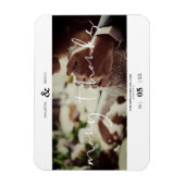 Minimalistisch wit Veel Bedankt Fotokoppel bruilof Magneet (Verticaal)