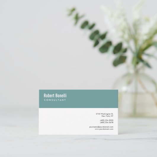 Minimalistisch wit vierkant, eenvoudig visitekaartje (Staand voorkant)