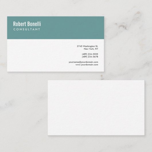 Minimalistisch wit vierkant, eenvoudig visitekaartje (Voorkant / Achterkant)