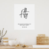 Minimalistisch wit vijftig verjaardag welkom teken poster (Keuken)