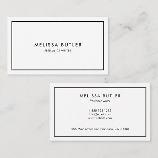 Minimalistisch wit visitekaartje (Voorkant / Achterkant)