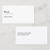 minimalistisch wit visitekaartje voor elk beroep (Voorkant / Achterkant)