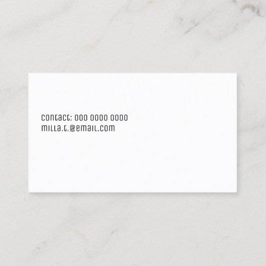 minimalistisch wit visitekaartje voor elk beroep (Achterkant)