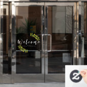 Minimalistisch wit welkom raamsticker (Kantoordeur)