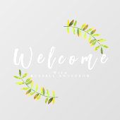 Minimalistisch wit welkom raamsticker (Vel)