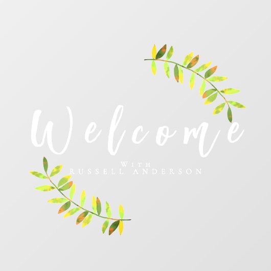 Minimalistisch wit welkom raamsticker (Vel)