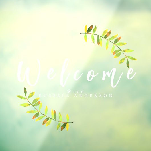 Minimalistisch wit welkom raamsticker (Vel 3)