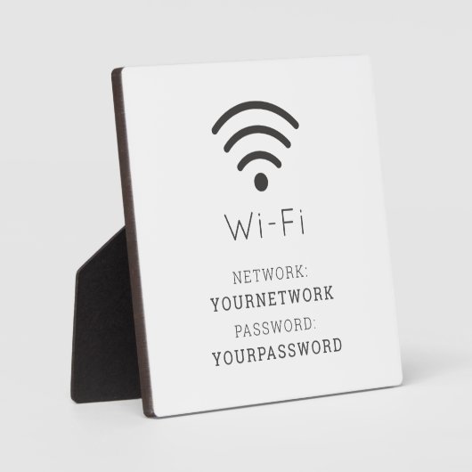 Minimalistisch wit Wi-Fi-teken Fotoplaat (Voorkant)