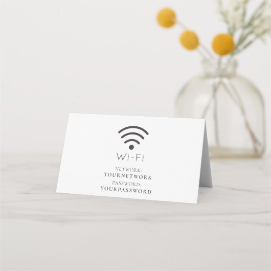 Minimalistisch wit Wi-Fi-teken Plaatskaartje (Voorkant)