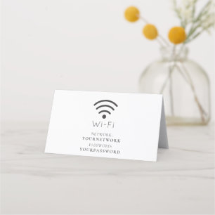 Minimalistisch wit Wi-Fi-teken Plaatskaartje