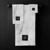 Minimalistisch wit zilver en grijs geweven marmer bad handdoek