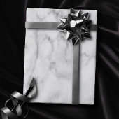 Minimalistisch wit zilver en grijs geweven marmer cadeaupapier
