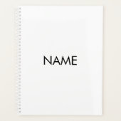 Minimalistisch wit zwart aangepaste jaar tekst mon planner (Voorkant)