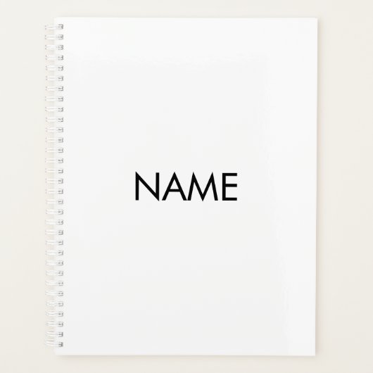 Minimalistisch wit zwart aangepaste jaar tekst mon planner (Voorkant)