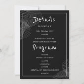 Minimalistisch wit zwart geometrisch detailprogram kaart (Voorkant)