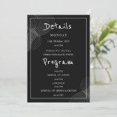 Minimalistisch wit zwart geometrisch detailprogram kaart (Staand voorkant)