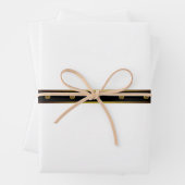 Minimalistisch wit zwart & goud geometrisch inpakpapier vel (In situ)