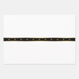 Minimalistisch wit zwart & goud geometrisch inpakpapier vel