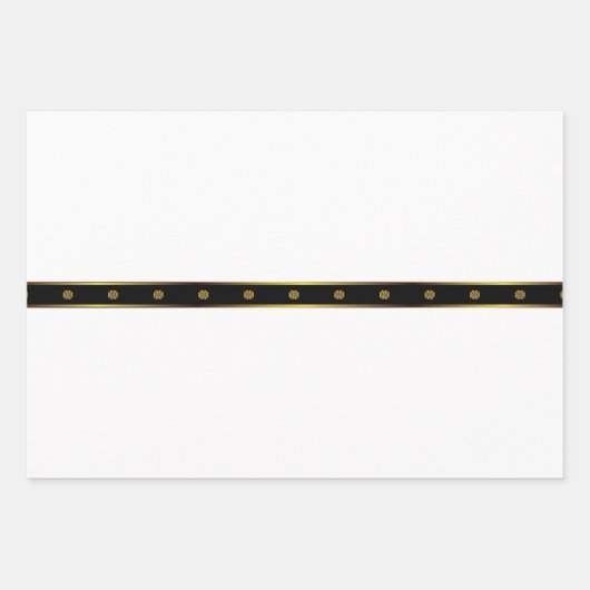 Minimalistisch wit zwart & goud geometrisch inpakpapier vel (Voorkant)