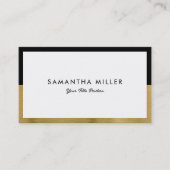 Minimalistisch wit, zwart goud Lijst Visitekaartje (Voorkant)