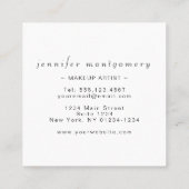 Minimalistisch Wit Zwart Grijs Monogram Vierkante Visitekaartje (Achterkant)