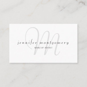 Minimalistisch Wit Zwart Grijs Monogram Visitekaartje