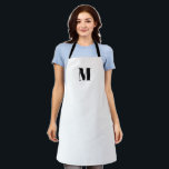 Minimalistisch wit zwart modern monogram initiaal schort<br><div class="desc">Minimalistisch wit zwart modern monogram initiaal letter Schort. Zwart initiaal op witte effen effen kleur achtergrond. Minimalistisch,  modern,  elegant,  stijlvol design. Unisex. Verkrijgbaar in vele maten. Zeer geschikt voor koks,  koks,  aardewerk,  keramiek,  kunst en ambachten,  werk,  keuken,  koken,  bakken,  bbq,  grill,  en ook bedrijven en winkels,  enz</div>