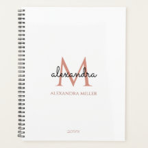 Minimalistisch Wit Zwart Roos Goud Monogram Naam