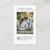 MINIMALISTISCH Wit & Zwart Trouwfoto QR CODE Informatiekaartje (Voorkant)