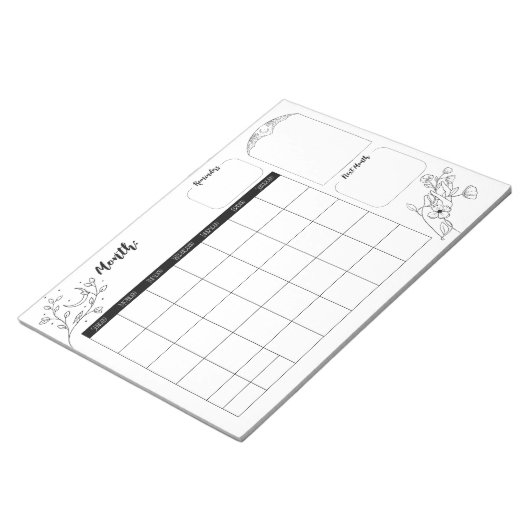 Minimalistisch Witchy Calendar Notitieblok (Schuin)