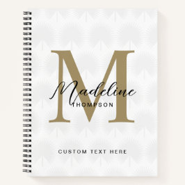 Minimalistisch witgoud anahaw blad script monogram notitieboek
