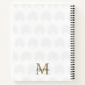 Minimalistisch witgoud anahaw blad script monogram notitieboek (Achterkant)