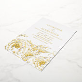 Minimalistisch  witgoud - botanische bruiloft folie uitnodiging (Gedraaid)