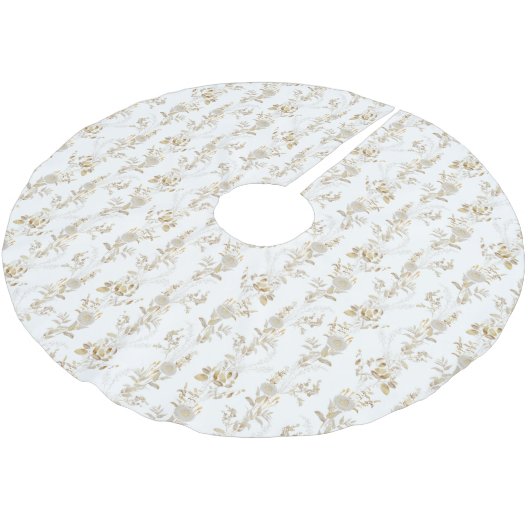 Minimalistisch witgouden bloemboomrok kerstboom rok (Gekanteld)