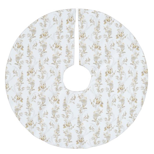 Minimalistisch witgouden bloemboomrok kerstboom rok (Voorkant)