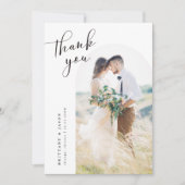 Minimalistisch witlaarshuwelijk bedankkaart (Voorkant)