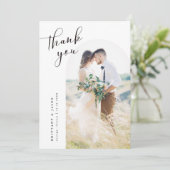 Minimalistisch witlaarshuwelijk bedankkaart (Staand voorkant)