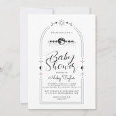 Minimalistisch Witte Hemelse Maan Baby shower Kaart (Voorkant)