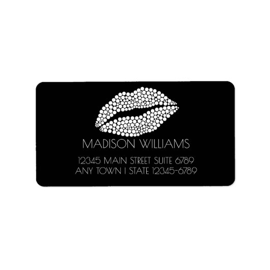 minimalistisch | Witte lippen stylist vet zwart wi Etiket (Voorkant)